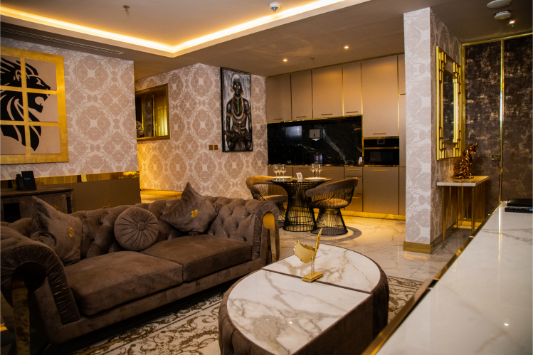 Living and dining area of the Deluxe Suite